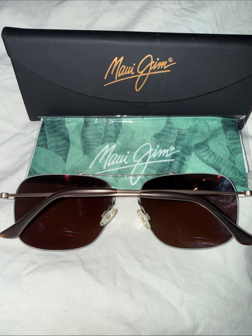 Maui Jim Lava Tube Titanium Aviator Polarized Sunglasses - Picture 2 of 5